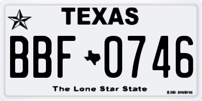 TX license plate BBF0746