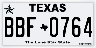 TX license plate BBF0764