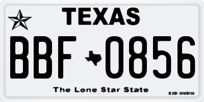 TX license plate BBF0856