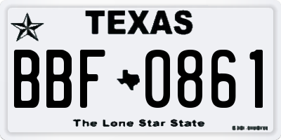 TX license plate BBF0861