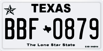 TX license plate BBF0879