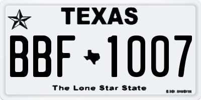 TX license plate BBF1007