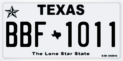 TX license plate BBF1011