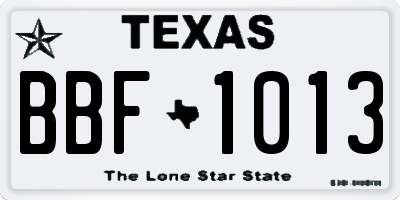 TX license plate BBF1013