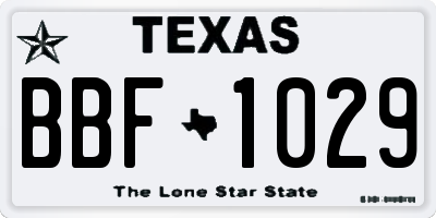 TX license plate BBF1029