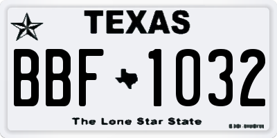 TX license plate BBF1032