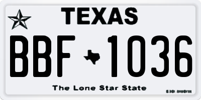 TX license plate BBF1036