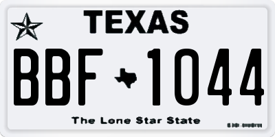 TX license plate BBF1044