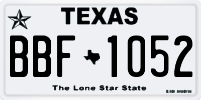 TX license plate BBF1052