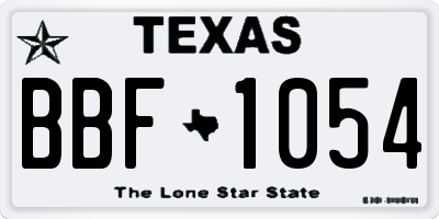 TX license plate BBF1054