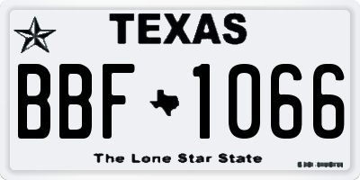 TX license plate BBF1066