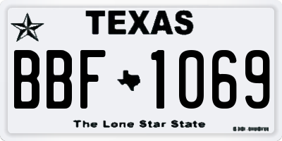 TX license plate BBF1069