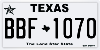 TX license plate BBF1070
