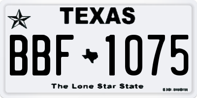 TX license plate BBF1075