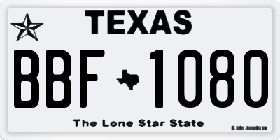 TX license plate BBF1080