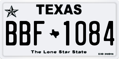 TX license plate BBF1084