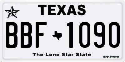 TX license plate BBF1090