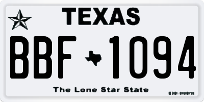 TX license plate BBF1094