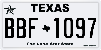 TX license plate BBF1097