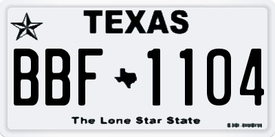 TX license plate BBF1104