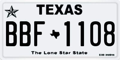 TX license plate BBF1108