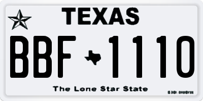 TX license plate BBF1110