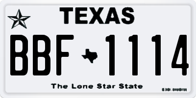 TX license plate BBF1114