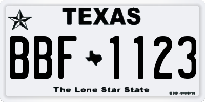 TX license plate BBF1123