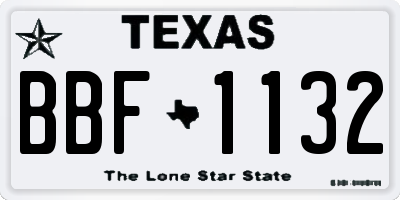 TX license plate BBF1132
