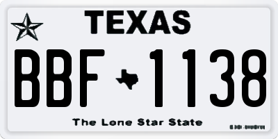 TX license plate BBF1138