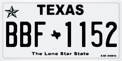 TX license plate BBF1152