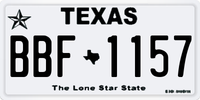 TX license plate BBF1157