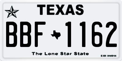 TX license plate BBF1162