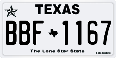 TX license plate BBF1167