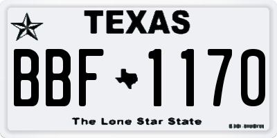 TX license plate BBF1170