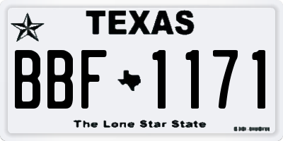 TX license plate BBF1171