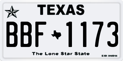 TX license plate BBF1173