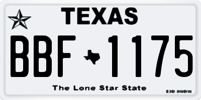 TX license plate BBF1175