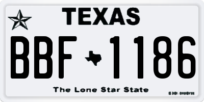 TX license plate BBF1186