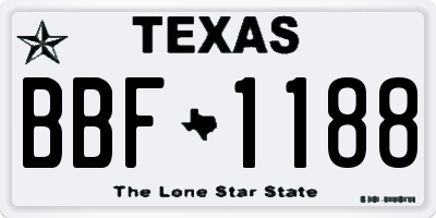 TX license plate BBF1188