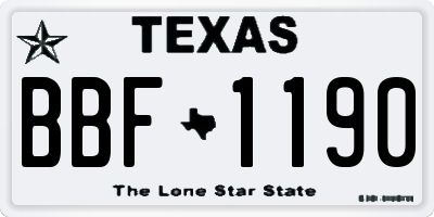 TX license plate BBF1190