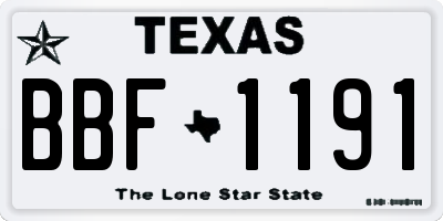 TX license plate BBF1191