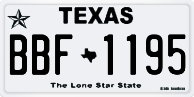 TX license plate BBF1195