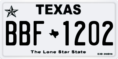 TX license plate BBF1202