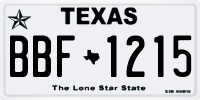TX license plate BBF1215