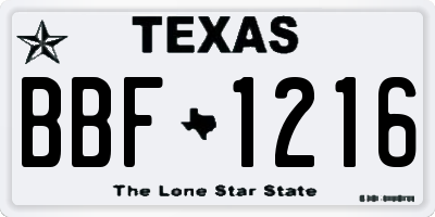 TX license plate BBF1216