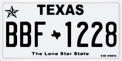TX license plate BBF1228
