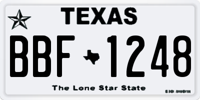 TX license plate BBF1248