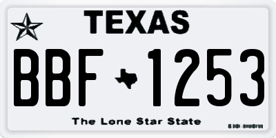 TX license plate BBF1253