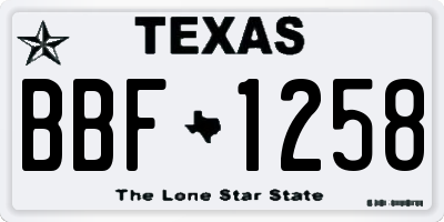 TX license plate BBF1258